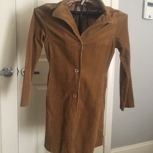 Corduroy semi long jacket
